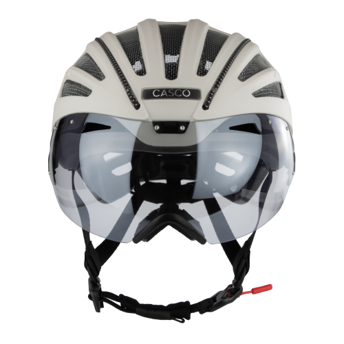 Preview: Casco SPEEDairo NitroVelohelm - silk grau-creme-rot