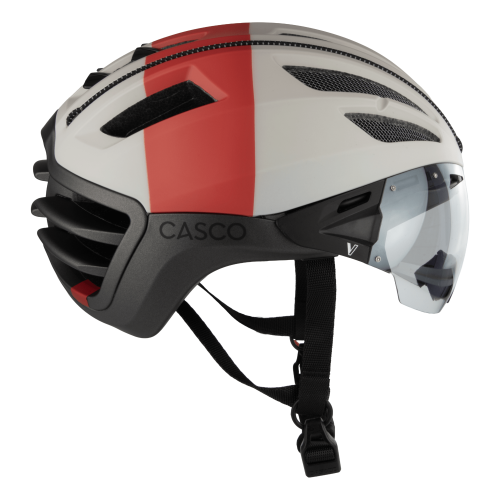 Preview: Casco SPEEDairo NitroVelohelm - silk grau-creme-rot