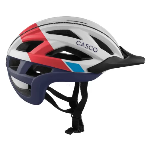 Casco CUDA Axis Liberty Velohelm - weiss rot blau