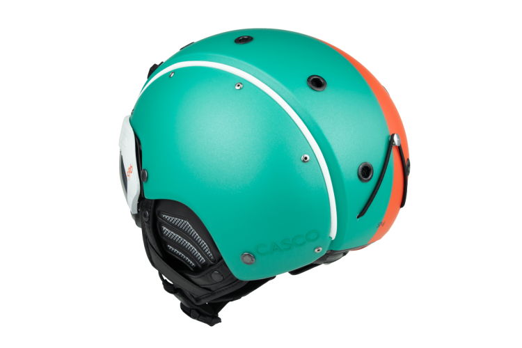 Preview: Casco SP-6 Trinity Volt Skihelm - grün-weiss-orange