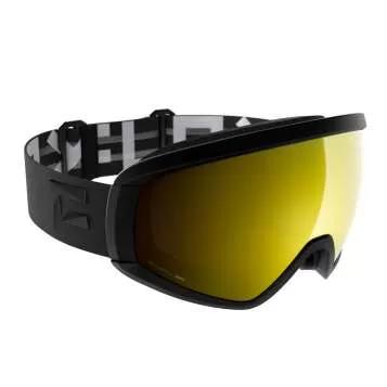 Flaxta Ski Goggle Continuous - Black, Gold Mirror