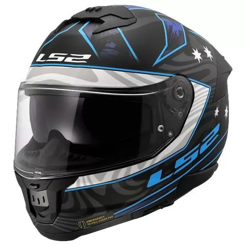 LS2 FF808 Stream 2 Galdam Helmet - black blue