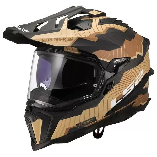 LS2 MX701 Explorer C Trick Carbon Helmet - brown sand