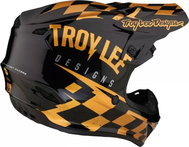 Troy Lee Designs SE4 Polyacrylite Helmet Mips - Race Shop Gold-schwarz