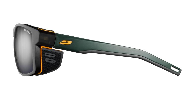 Preview: Julbo Sportbrille Shield - dunkelgrün durchscheinend / dunkelgrün / orange, braun