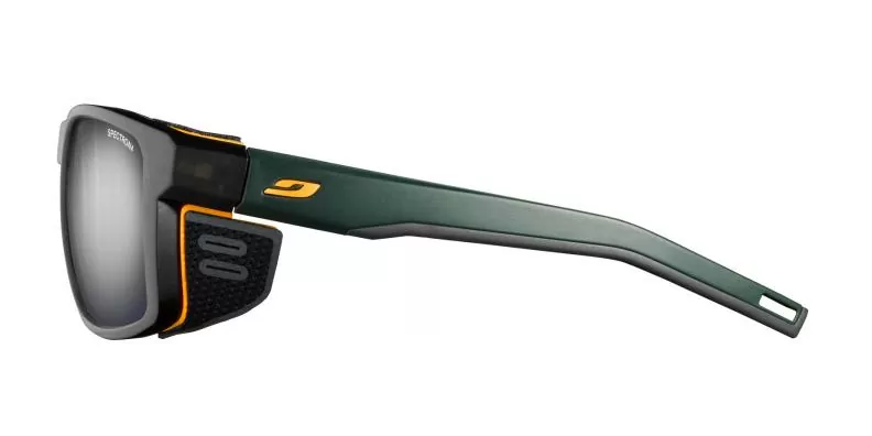 Julbo Sportbrille Shield - dunkelgrün durchscheinend / dunkelgrün / orange, braun