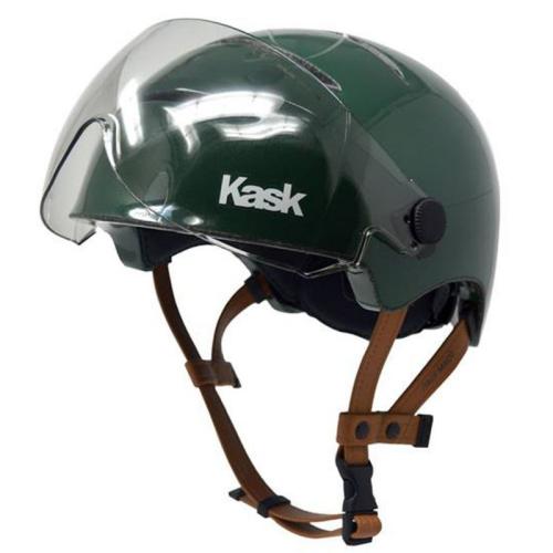 Kask Urban Lifestyle Velo Helmet for City/E-Bike with Smoked Glass Visor - Metal Green