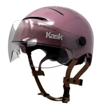 Kask Urban Lifestyle Velo Helmet for City/E-Bike with Smoked Glass Visor - Metal Rose