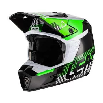 Leatt 3.5 Jr. V22 Graphic Motocross Helmet - black-white-green