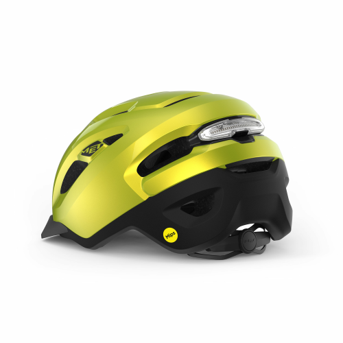 Preview: Met Velohelm Urbex MIPS - Lime Yellow Metallic, Glossy