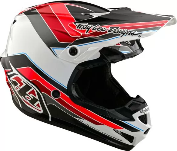Troy Lee Designs SE4 Polyacrylite Helmet - Block - grau-rot