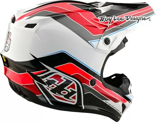 Troy Lee Designs SE4 Polyacrylite Helmet - Block - grau-rot