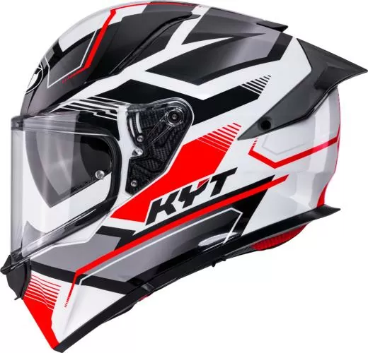 KYT Integralhelm R2R Parsec - weiss-rot-grau