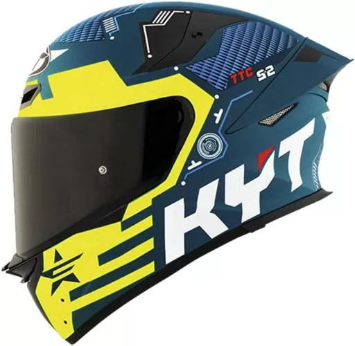 KYT Full Face Helmet TT-Revo Fuselage - yellow-blue-black