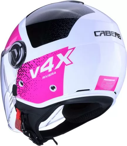 Caberg Jethelm Riviera V4X Alpha - weiss-fuchsia-schwarz