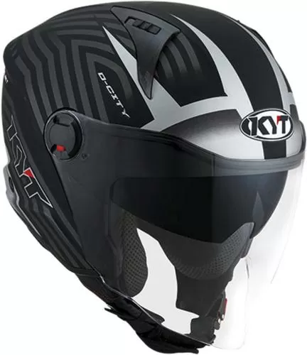 KYT D-City Lucent Jet Helmet - black-silver matt