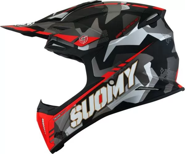 Suomy Off-road helmet X-Wing Camouflager - matt black-red