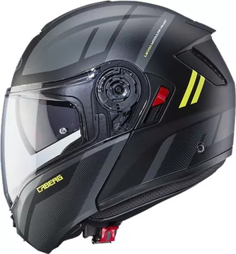 Caberg Flip-up helmet Levo X Manta - black-dark grey-yellow fluo