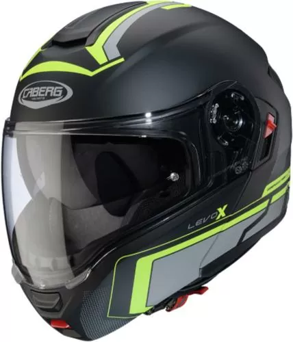 Caberg Flip-up helmet Levo X Elite matt - black-grey-yellow fluo