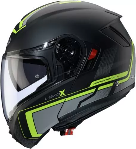 Caberg Flip-up helmet Levo X Elite matt - black-grey-yellow fluo