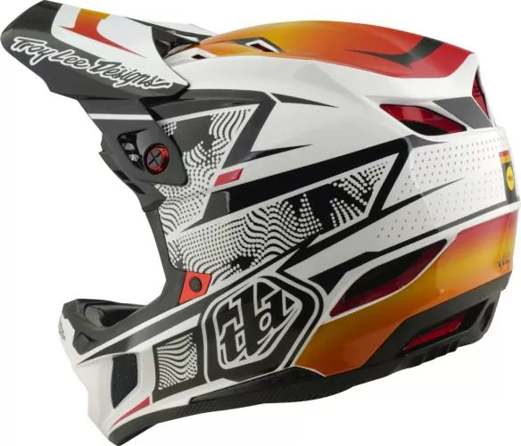 Troy Lee Designs D4 Composite Helmet W/Mips - Lined Up white