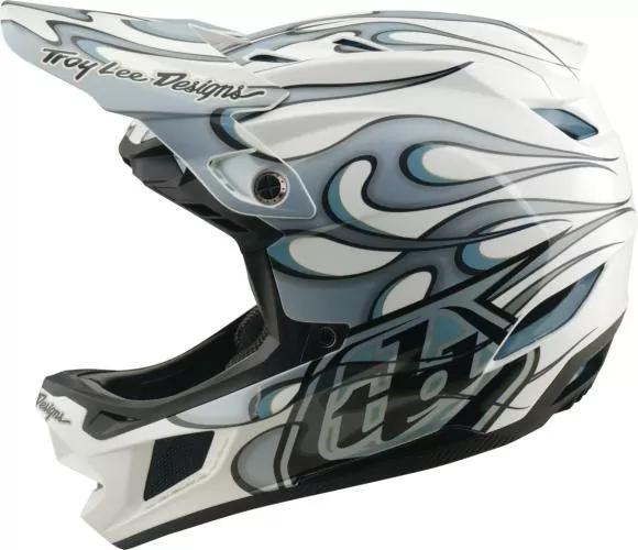 Troy Lee Designs D4 Composite Helmet W/Mips - Torched white-silver