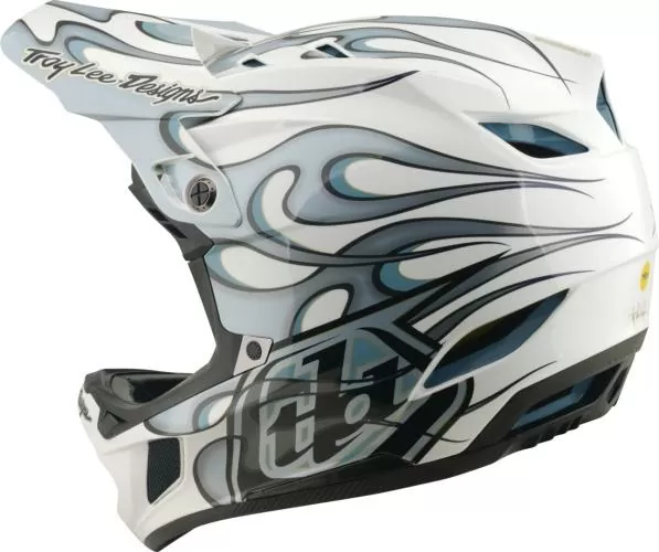 Troy Lee Designs D4 Composite Helmet W/Mips - Torched white-silver