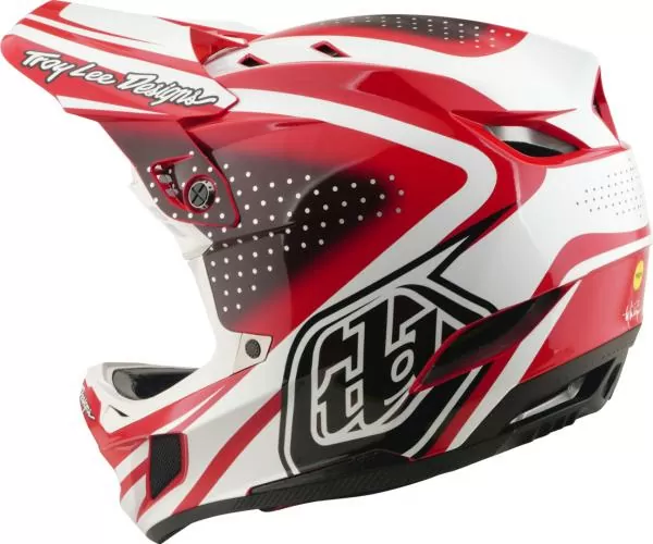 Troy Lee Designs D4 Polyacrylite Helmet W/Mips - The Line dark gray-white