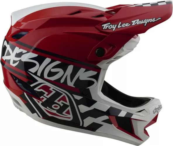 Troy Lee Designs D4 Polyacrylite Helmet W/MIPS - Fifty-50 weiss-rot