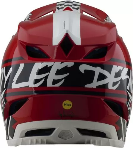 Troy Lee Designs D4 Polyacrylite Helmet W/MIPS - Fifty-50 weiss-rot