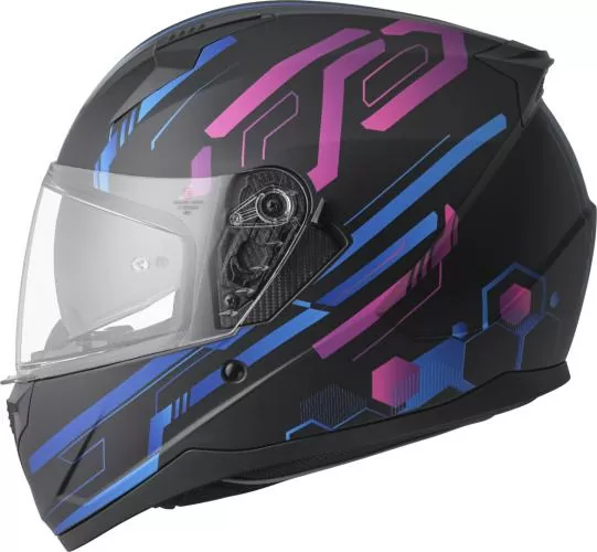 gms Hexago Graphic full-face helmet - blue-violet