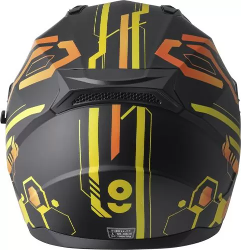 gms Hexago Graphic full-face helmet - yellow-orange