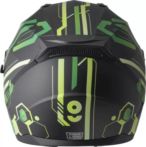 gms Hexago Graphic full-face helmet - green
