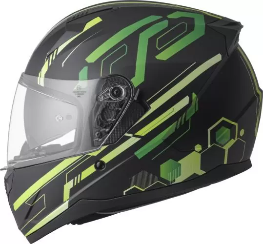 gms Hexago Graphic full-face helmet - green