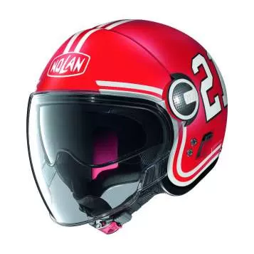 Nolan N21 Visor Quarterback #84 Open Face Helmet - red matt