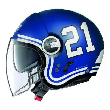 Nolan N21 Visor Quarterback #85 Jethelm - blau matt