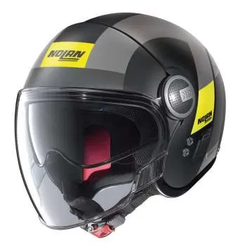Nolan N21 Visor Spheroid #49 Open Face Helmet - black matt-yellow fluo