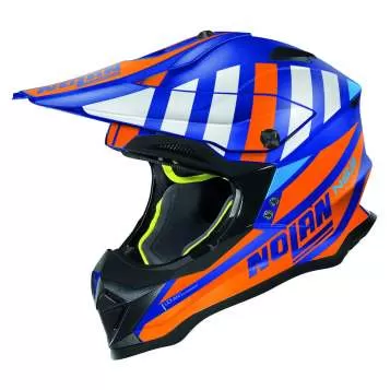 Nolan N53 Cliffjumper #77 Motocross Helmet - blue-orange-silver
