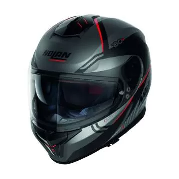 Nolan N80-8 Astute N-Com #24 Full Face Helmet - grey matt-red