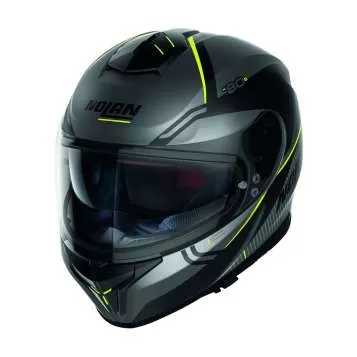 Nolan N80-8 Astute N-Com #25 Full Face Helmet - grey matt-yellow