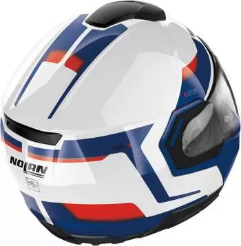 Nolan N90-3 Reflector N-Com #38 Flip-Up Helmet - white-blue-red
