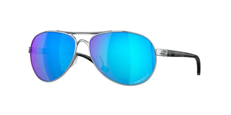Oakley Sunglass Feedback - polished chrome, prizm sapphr irid polar