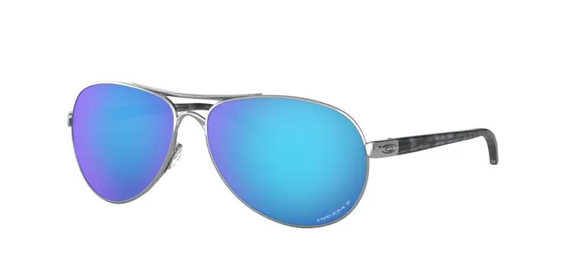 Oakley Sunglass Feedback - polished chrome, prizm sapphr irid polar