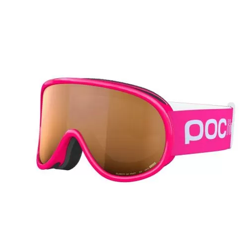 POCito Retina Kinder Skibrille - Fluorescent Pink/Partly Sunny Light Orange