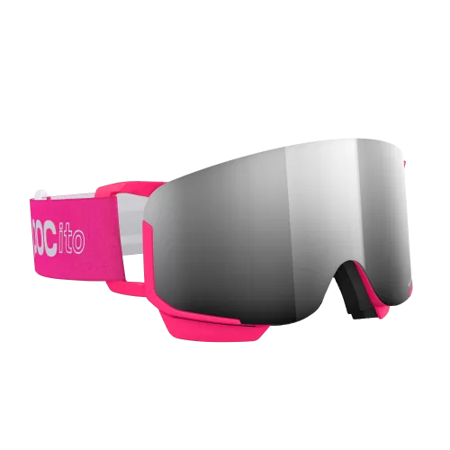 POC POCito Nexal Skibrille - Fluorescent Pink/Partly Sunny Silver