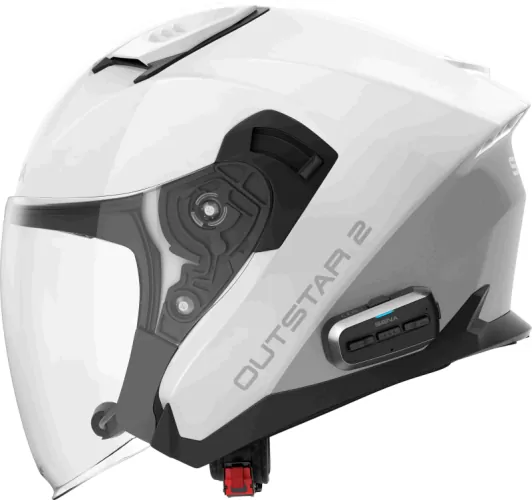 Sena OUTSTAR 2 Smart Motorrad-Jethelm - weiss glanz