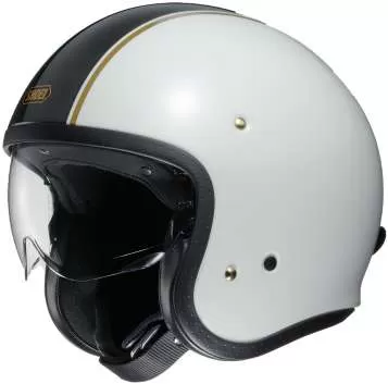 SHOEI J-O Carburettor TC-6 Open Face Helmet - white-black-gold