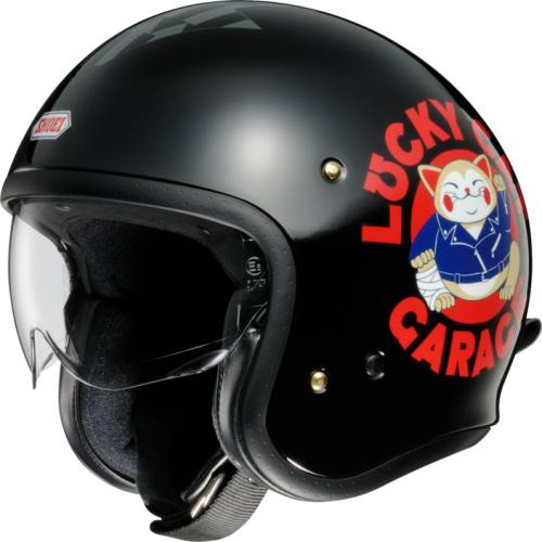 Preview: SHOEI J-O The Lucky Cat Garage TC-5 Jethelm - schwarz-grau-rot