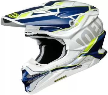 SHOEI VFX-WR Allegiant TC-3 Motocross Helmet - white-blue-yellow