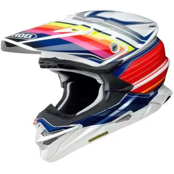 SHOEI VFX-WR Pinnacle TC-1 Motocross Helm- weiss-rot-blau